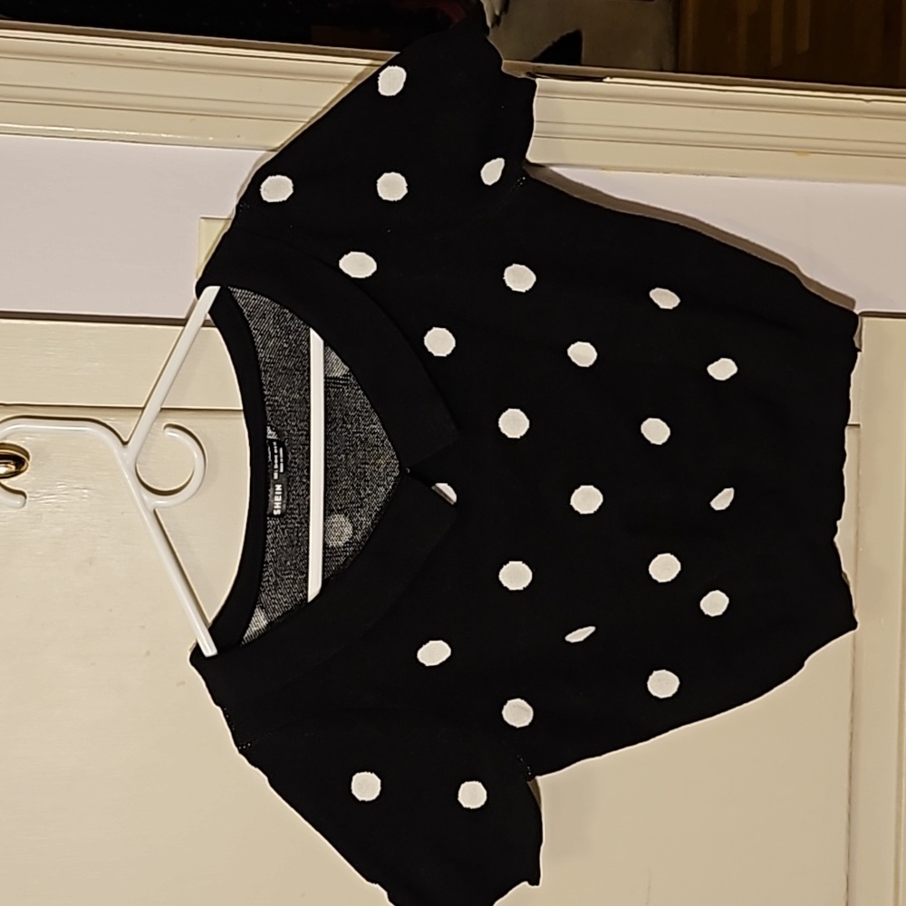 Polka Dot Pin-Up Sweater L